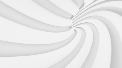 White abstract background. Smooth white lines with shadow. 3d rendering image.