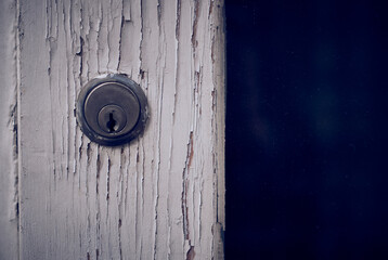 old woodenKeyhole on a wooden door door