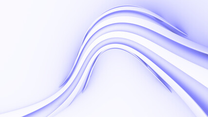 White abstract background. Smooth white lines with shadow. 3d rendering image.