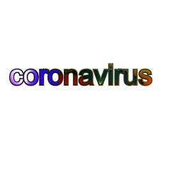 multicolor inscription coronavirus  with 3d effect.