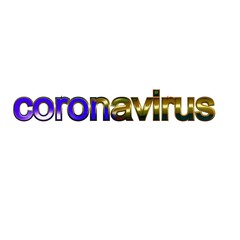 multicolor inscription coronavirus  with 3d effect.