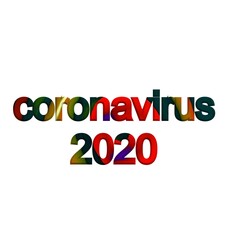 multicolor inscription coronavirus 2020 with 3d effect.
