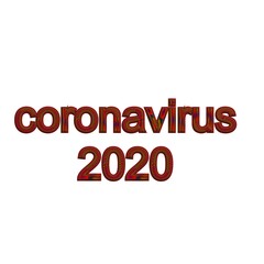 multicolor inscription coronavirus 2020 with 3d effect.
