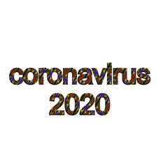 multicolor inscription coronavirus 2020 with 3d effect.

