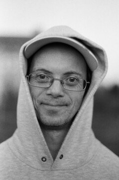 Portrait of gentle looking man with down syndrome