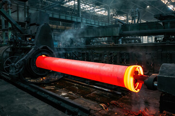 Iron pipe centrifugal pipe casting machine at the foundry