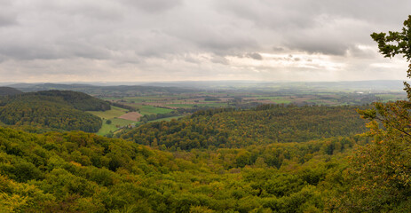 Obraz premium Hills and Valley of beautiful Weserbergland