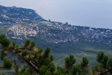 Crimea view from the mountain AI-Petri, black sea