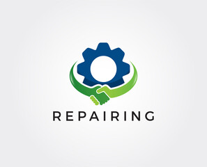minimal reapir logo template - vector illustration