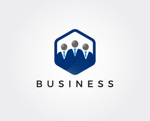 minimal teamwork logo template - vector illustration