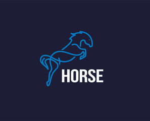 minimal horse logo template - vector illustration