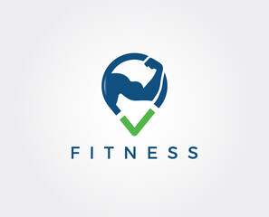 minimal fitness logo template - vector illustration