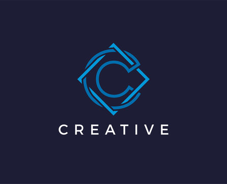 minimal letter c logo template - vector illustration