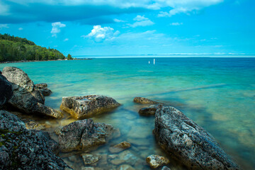 Crystal Clear Water with Rocky Beach in the Georgian Bay