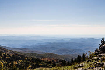 Gorgeous Blue Ridge Mountain View from Grandfather Mountain Park, Linville, NC