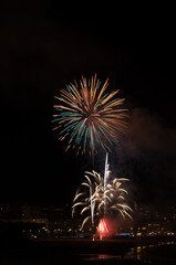 Fireworks on the beach.