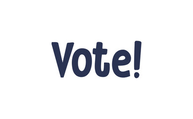 Vote! lettering text design. 2020 presidential campaign in the United States.