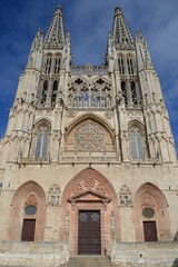 Fototapeta na wymiar Gothic architecture cathedral in a sunny day in Spain with no people