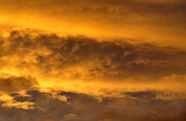 Deeply Coloured Evening Sky with Clouds