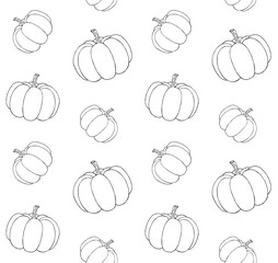 Vector seamless pattern of hand drawn doodle sketch pumpkin isolated on white background