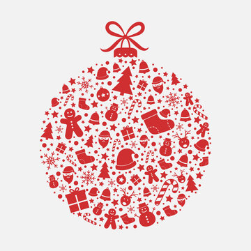 Christmas bauble on white background. Xmas decoration. Vector