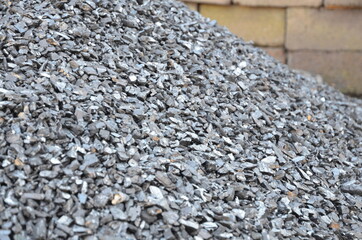 Heap of fine fraction anthracite coal after dry concentration.