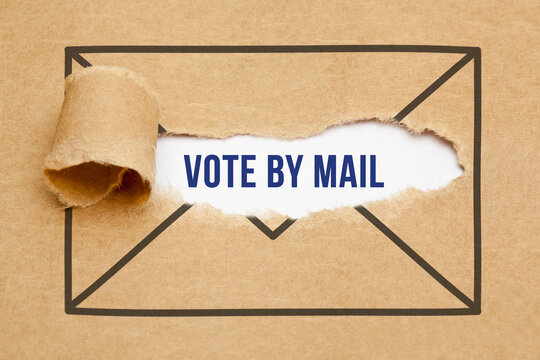 Vote By Mail Torn Envelope Concept