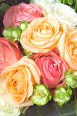 バラの花束のアップ