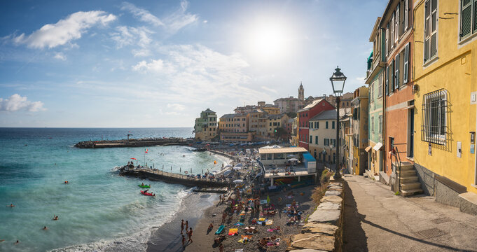 Bogliasco, Italy - Aug 2020: The picturesque village of Bogliasco, Bogliasco, Liguria, Italy, Europe