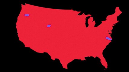Red color spreading all over United States