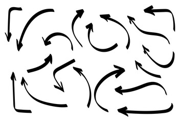 Doodle symbols. Pointer icons. Pointer graphic symbols.