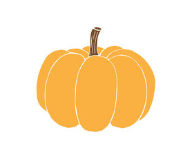 Vector hand drawn doodle sketch colored pumpkin isolated on white background