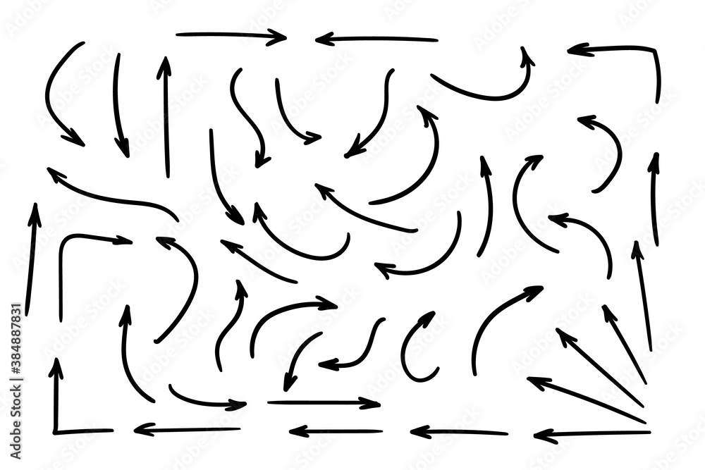 Poster doodle symbols. pointer icons. pointer graphic symbols.