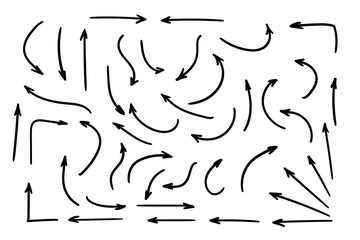 Doodle symbols. Pointer icons. Pointer graphic symbols.