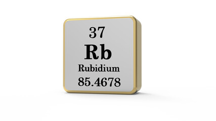 3d Rubidium Element Sign. Stock image.