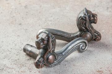 Antique aluminum door handles