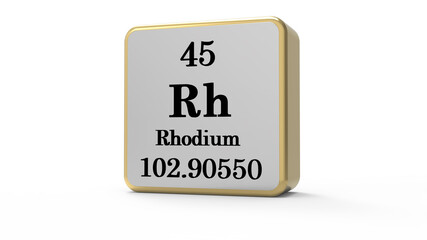 3d Rhodium Element Sign. Stock image
