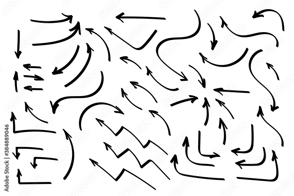 Poster doodle symbols. pointer icons. pointer graphic symbols.