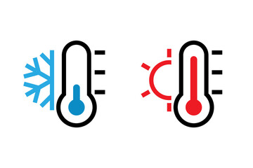 Low and High temperature symbol icon. Clipart image isolated on white background.