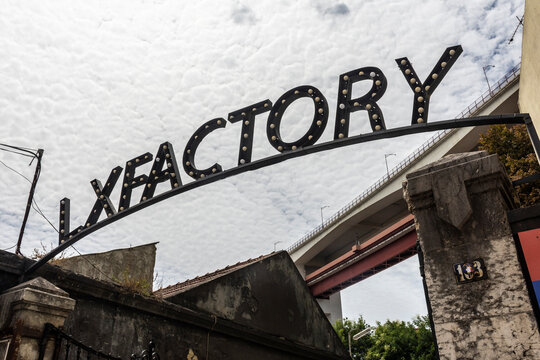 Beautiful view to building and art stores in LX Factory