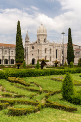 Beautiful view to old historic church building next to Jeronimos