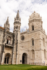 Beautiful view to old historic church building next to Jeronimos