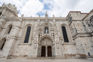 Beautiful view to old historic church building next to Jeronimos