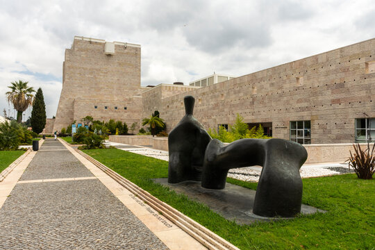 Beautiful view to CCB Museum city building in central Lisbon