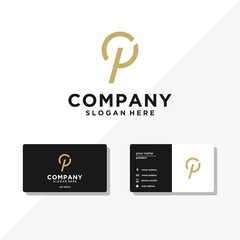P template logo & business card designs