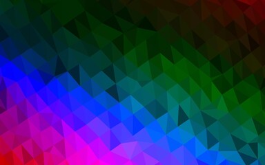 Dark Multicolor, Rainbow vector triangle mosaic cover.
