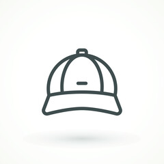 Baseball cap icon. Vector line icon isolated on white background. Base Ball Hat Design Vector Art Illustration