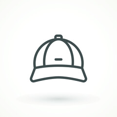 Baseball cap icon. Vector line icon isolated on white background. Base Ball Hat Design Vector Art Illustration