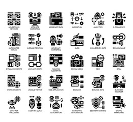 Set of online marketing thin line and pixel perfect icons for any web and app project.