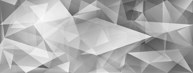 Abstract crystal background with refracting of light and highlights in gray colors